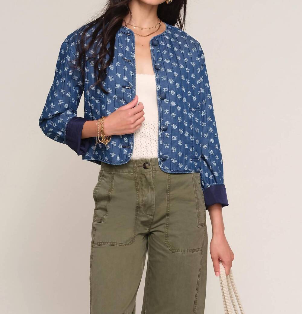 NEW HEARTLOOM sabrina crewneck jacket in ocean